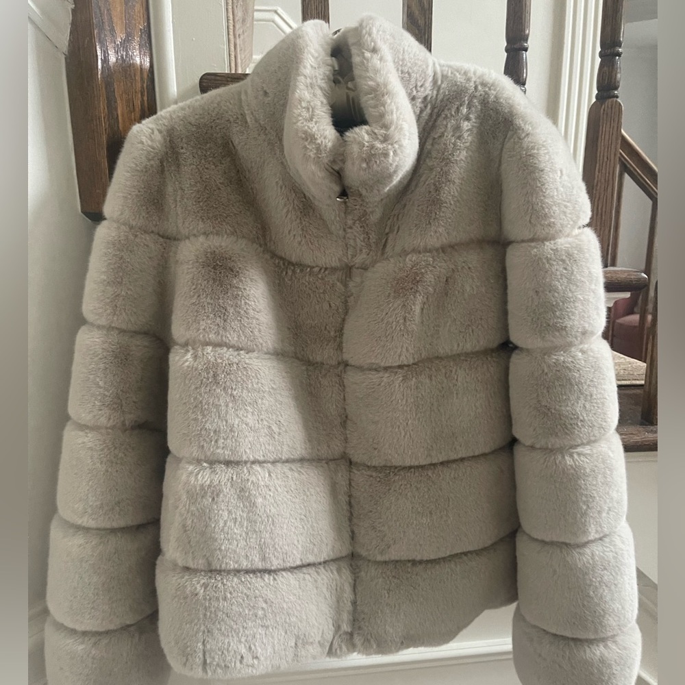 Generation Love Plush Teddy Jacket in Light Gray